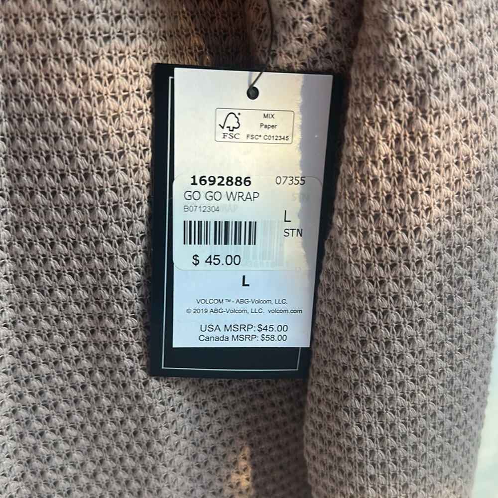 Volcom Tan Open-Front Cardigan - Picture 4 of 4